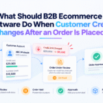 B2B ecommerce credit management workflow showing order review, credit hold, approval, and ERP release.