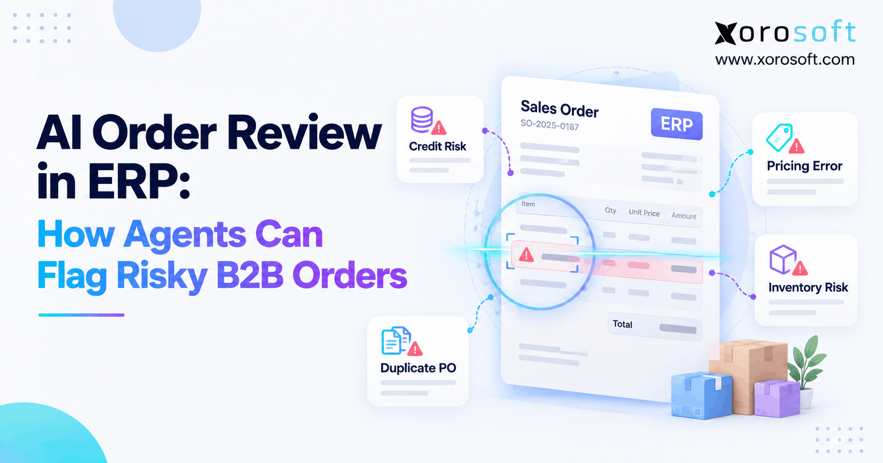 AI Order Review in ERP How Agents Can Flag Risky B2B Orders B2B order risk detection in ERP using AI agents to flag credit, pricing, inventory, and duplicate purchase order risks.