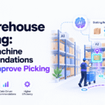 AI warehouse slotting recommendations optimizing SKU locations to reduce picker travel time and improve warehouse efficiency.