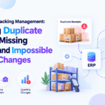 AI inventory tracking detecting duplicate receipts, missing warehouse transfers, and impossible quantity changes.