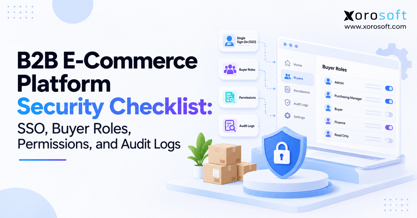 B2B E-Commerce Platform Security Checklist SSO, Buyer Roles, Permissions, and Audit Logs B2B Ecommerce Security Checklist: Secure buyer access with SSO, role-based permissions, and audit logs.