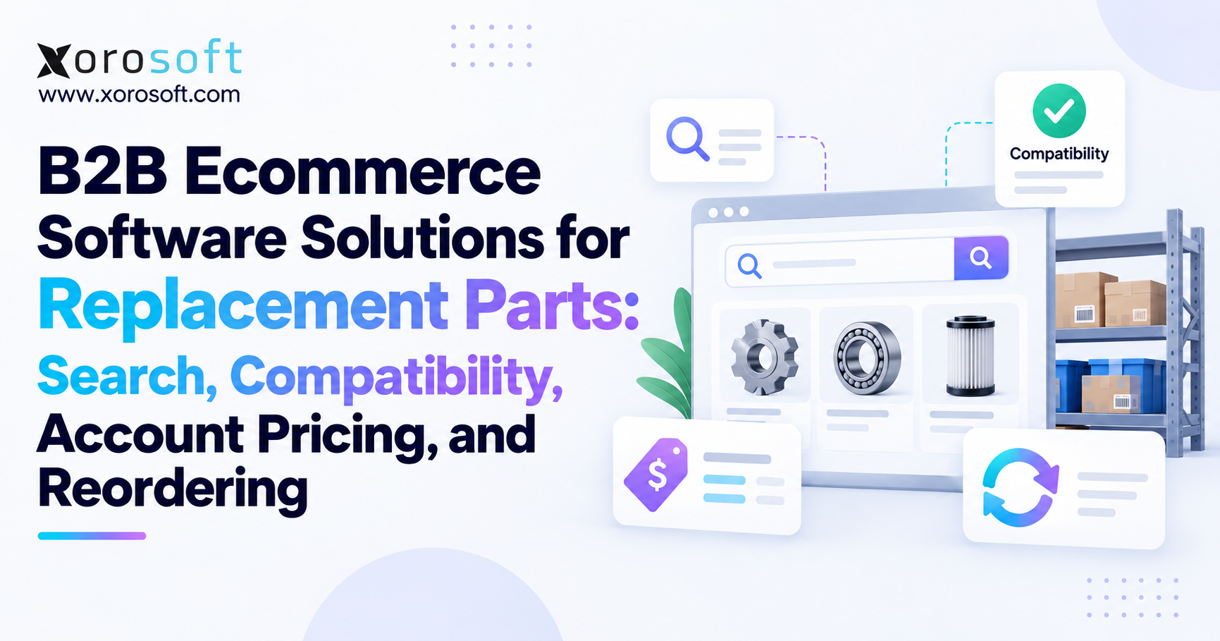 B2B Replacement Parts Ecommerce Solutions B2B spare parts ecommerce software for search, compatibility, account pricing, and reordering.