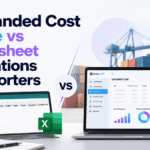 ERP landed cost module vs Excel spreadsheets for importers, featuring inventory costing and freight calculations.