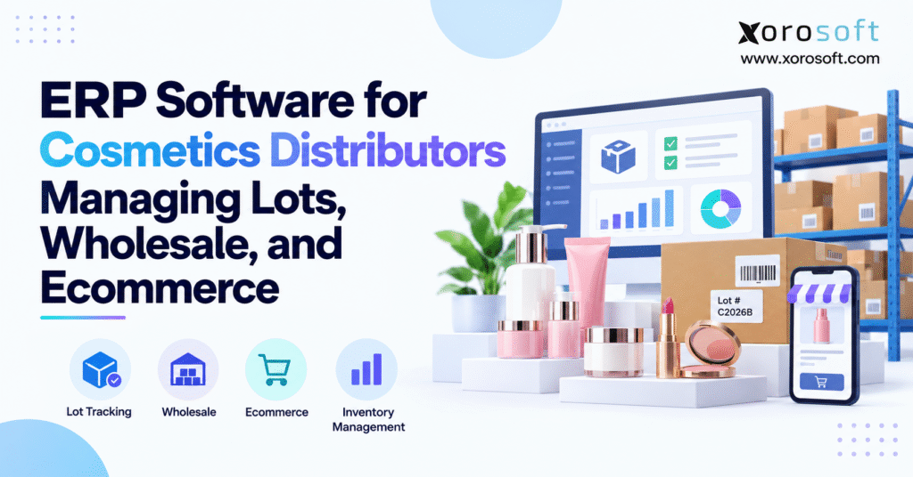 ERP software for cosmetics distributors managing lot tracking, wholesale inventory, Shopify ecommerce orders, and warehouse operations.