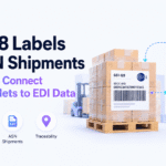 1. GS1-128 labels showing SSCC barcode connections between pallets, EDI, and shipment data.