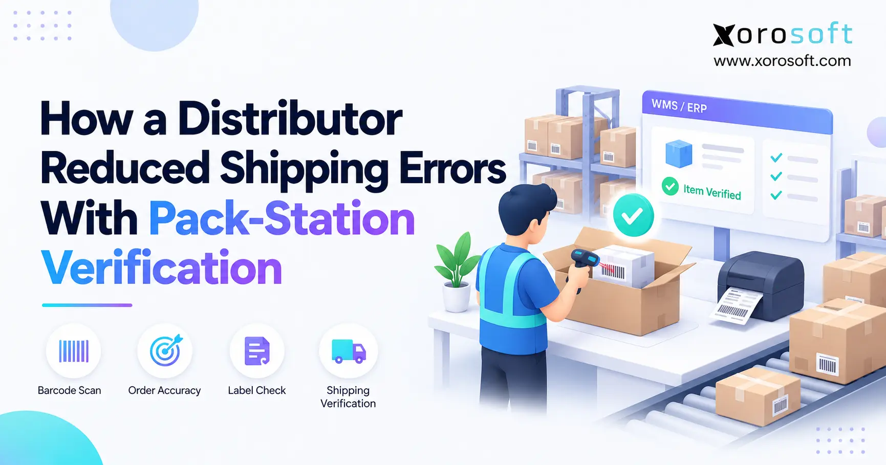 How a Distributor Reduced Shipping Errors With Pack-Station Verification Pack station verification helping a distributor reduce shipping errors with barcode scanning and order checks.