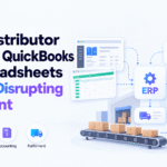 QuickBooks replacement for distributors showing ERP migration from spreadsheets to connected warehouse fulfillment.