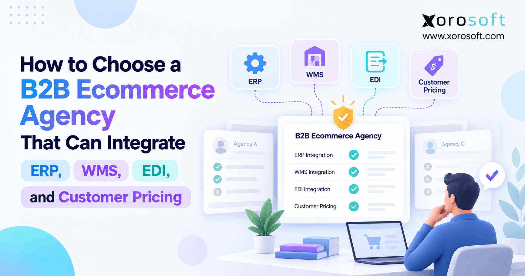 B2B ecommerce integration agency evaluating ERP, WMS, EDI, customer pricing, inventory, and order workflows.