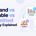 Banner showing “On-Hand vs Available vs Committed Inventory Explained” with warehouse inventory cards and Xorosoft branding.
