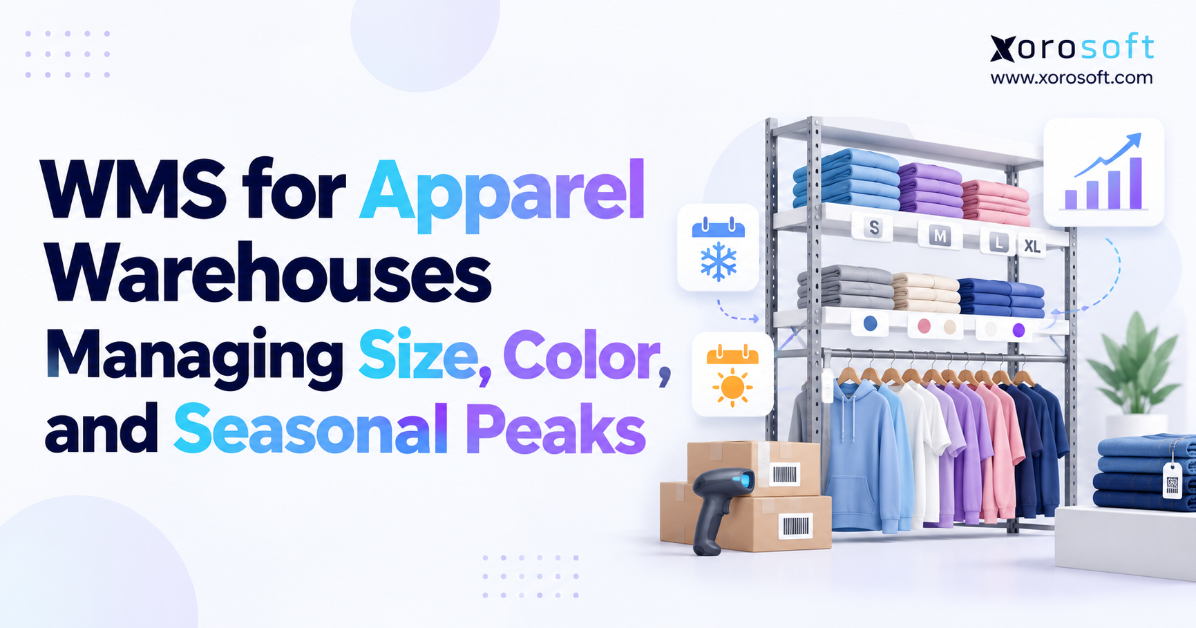 WMS for apparel warehouse size, color, and seasonal inventory management.