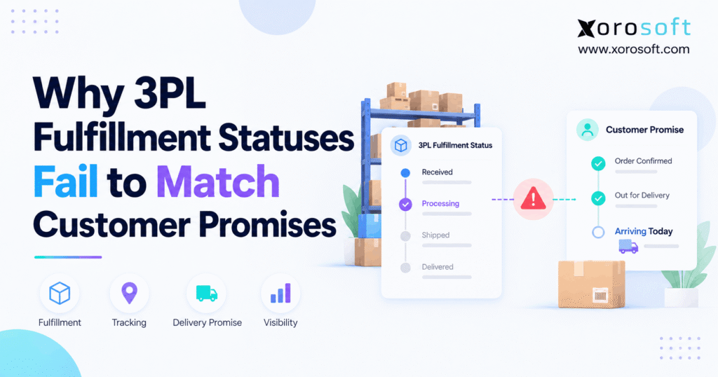 3PL fulfillment status mismatch between warehouse processing updates and customer delivery promises.